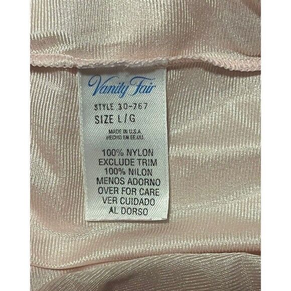 Vintage Vanity Fair Pink Nightgown Large Sleeveless Floral Embroidery 30-767 - Picture 5 of 8